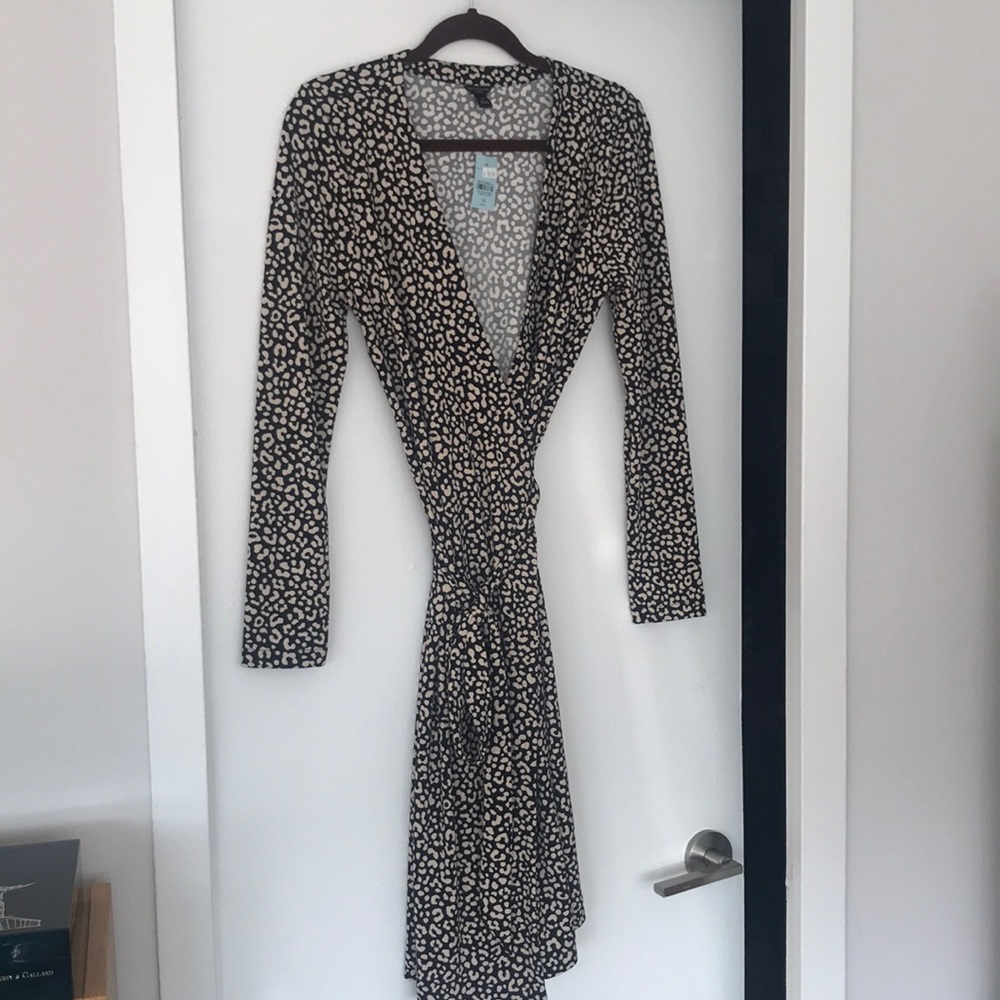 Ann Taylor Animal Print Wrap Dress, Size 10P
